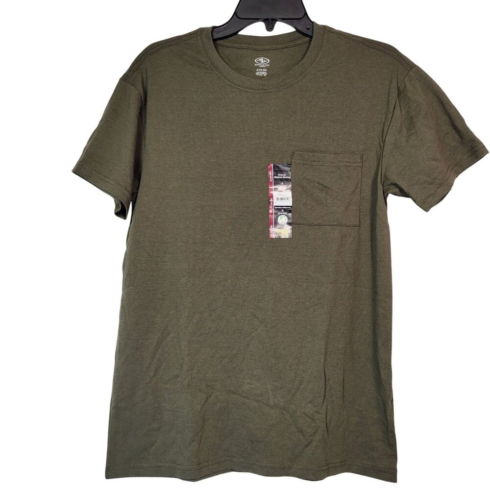 Athletic Works Men's Short Sleeve Smoky Olive Tri-Blend Tee Small (34-36)